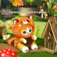 thumbnail image 1 of Poupée en Peluche Série Animal à Longue Queue Mofusand, Jouet Requin Chat Mignon, Augmente les Ornements pour Cadeaux d'Enfants, pandas Rouges 8 Pouces, 1 of 6