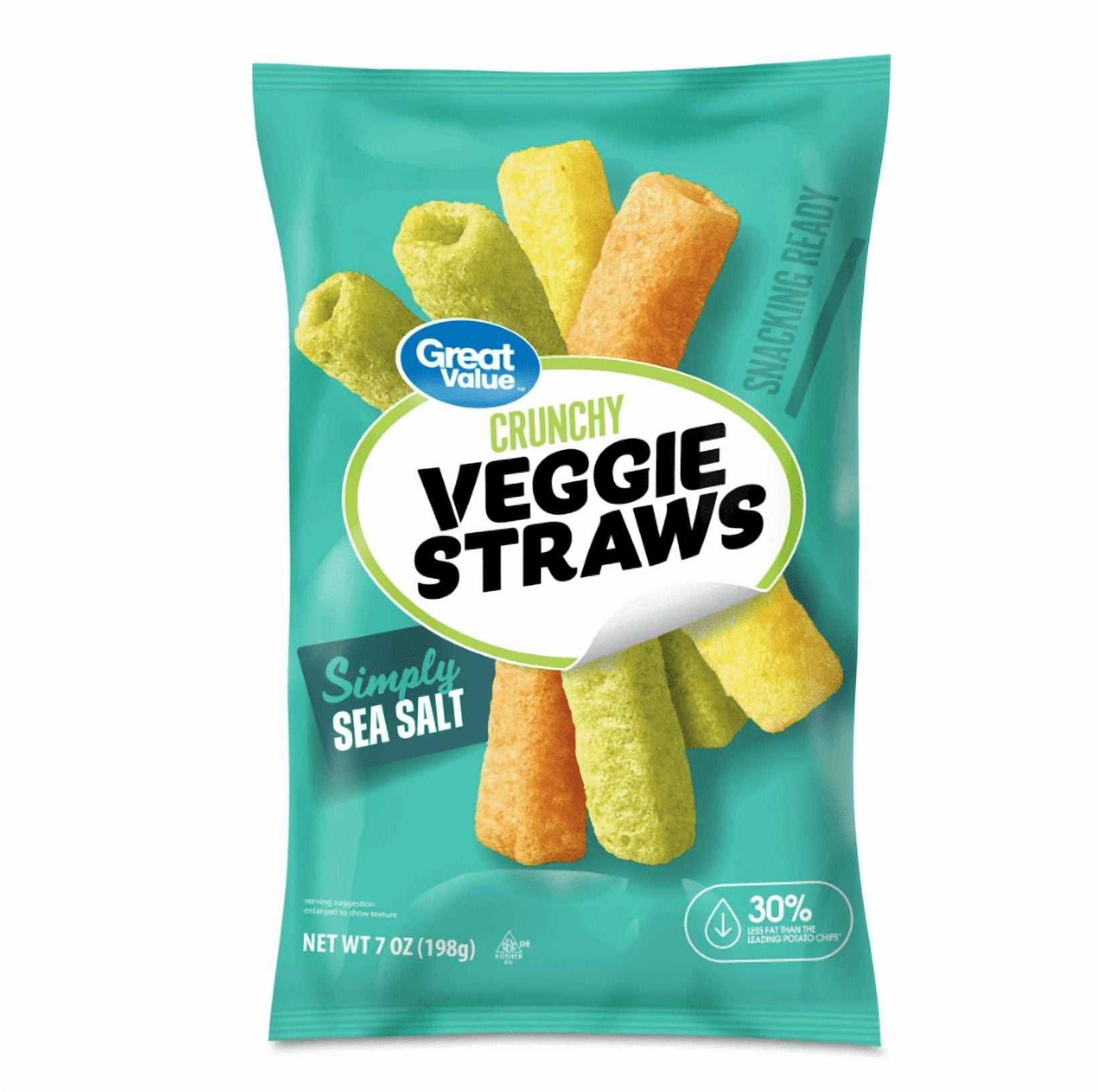 (3 pack) Great Value Sea Salt Veggie Straws, 7 oz