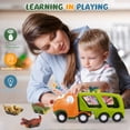 thumbnail image 3 of Boy Toys Cars 3-5, Dinosaur Truck with 4 Pull Back Dinosaur Cars, Dinosaur Toys for 1 2 3 4 5 Year Old Boys with Flashing Lights, Music and Roaring Sound, 3 of 7