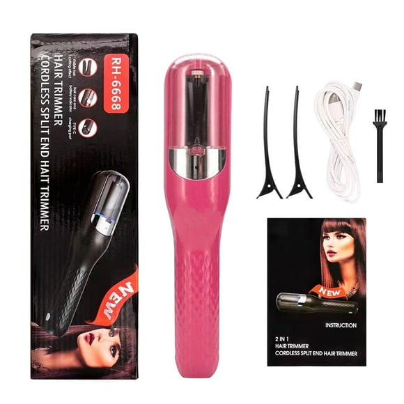 KUOZHUOW Women Hair Split Ends Trimmer Cordless Split End Remover Automatic Split End Trimmer with Blue Light Hair Care Split End Hair Trimmer for Dry Damaged Brittle