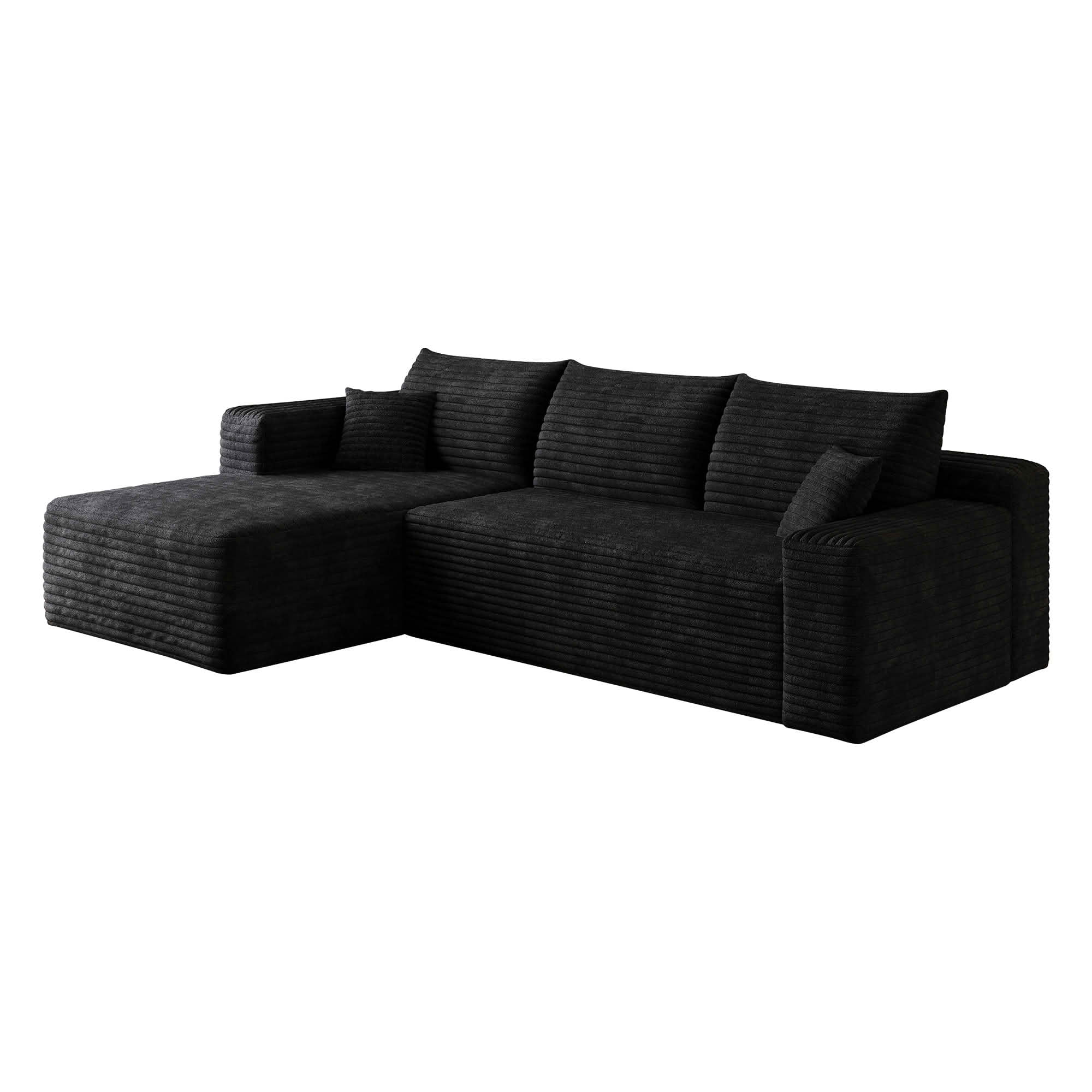 MAYEERTY 95 Inch L‑Shaped Cloud Sectional Sofa, Modern Minimalist Deep‑Seat Corner Couch, Plush Corduroy Upholstered Reversible Sofa, No‑Assembly Required for Living Room Bedroom Apartment