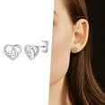 thumbnail image 3 of Silvora Women Sterling Silver Drop Earring Vintage Triquetra Celtic Knot Dangle Earrings Birthday Jewelry for Mom Daughter Wife, 3 of 9