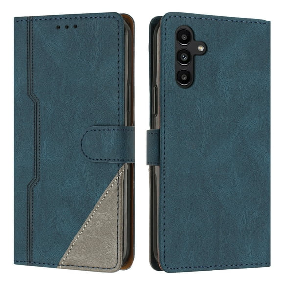 SaniMore Wallet Case for Samsung Galaxy A14 5G, Magnetic PU Leather [RFID Blocking] Card Slot Wrist Strap Folio Cover with Kickstand & Wireless Charging TPU Shockproof Interior Cover, Blue