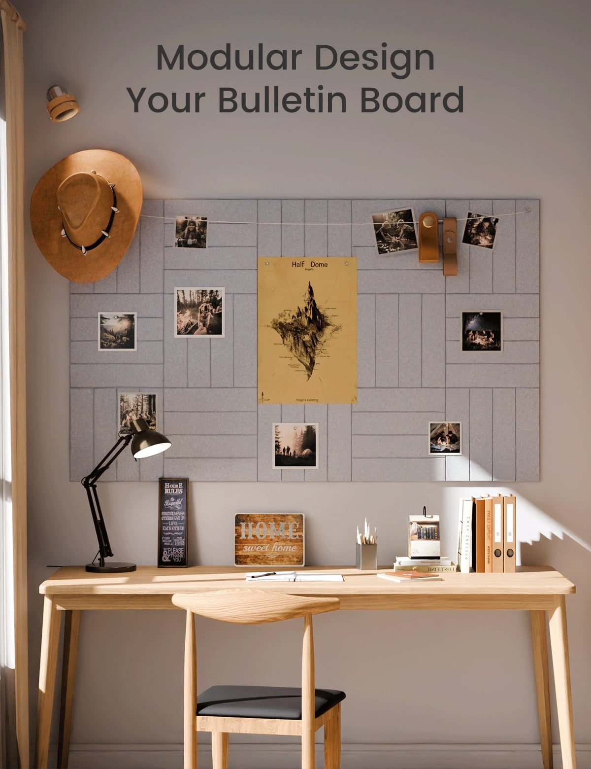 Fluxynara Felt Bulletin Board 48" x 36" Cork Board Alternative-12 Pack with 70 Safe Removable Adhesive Tabs, Cork Boards for Walls Pin Board for Home Office Classroom Felt Board-Soft Gray