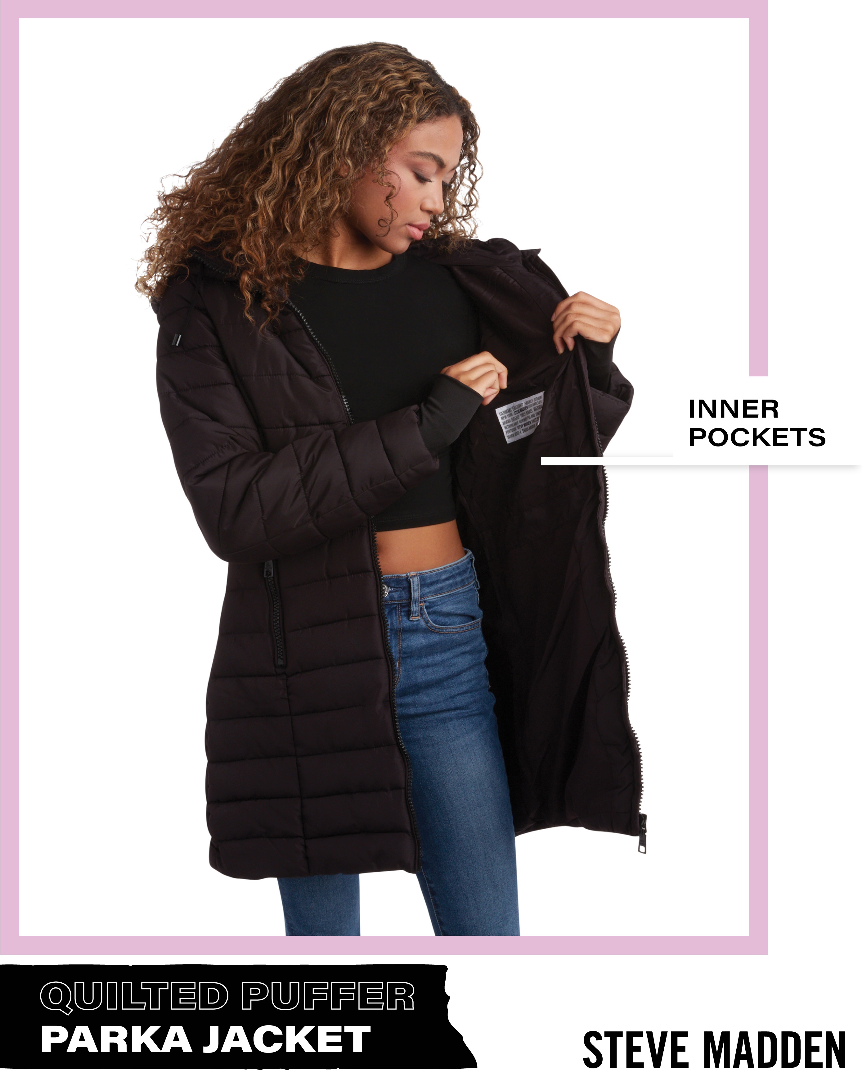 Steve Madden Women's Packable Long Puffer Parka Coat photo 4