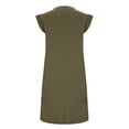 thumbnail image 4 of Zpanxa Versatile Sleeveless Day Dress Women Solid Color Round Neck Pocket Midi Dress with Slit Detail Office Casual Dress, 4 of 6