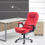 Heated Office Massage Chair-High-Back PU Leather Computer Chair w/360 Degree Adjustable Height & Armrest