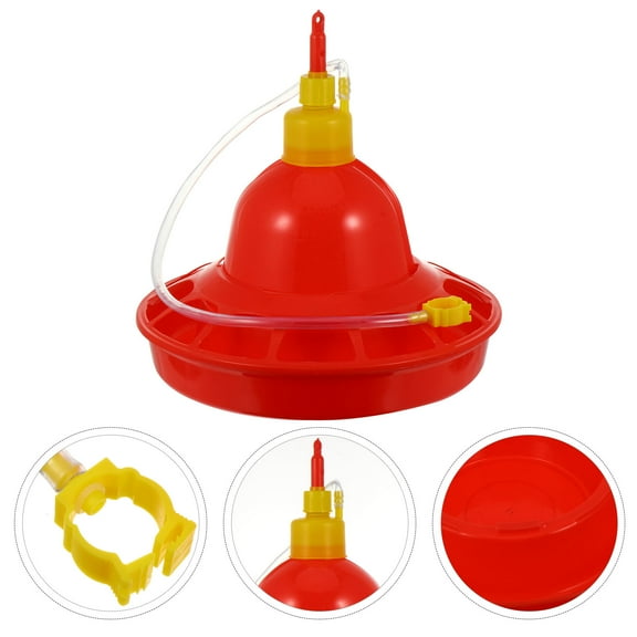 MLINS Feed Hanging Poultry Feeder Chicken Water Container Red