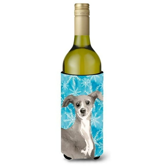 Italian Greyhound Winter Wine Bottle Beverge Insulator Hugger