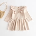 thumbnail image 4 of Toddler Kids Baby Girls Fashion Cute Solid Color Knitted Skirt Clothes Warm Sweater Dress Breathable Clothing For Family, 4 of 5