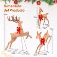 thumbnail image 3 of Costway Conjunto de 3 Renos Navideños Iluminados con 255 Luces Blancas Cálidas para Decoración, 3 of 9