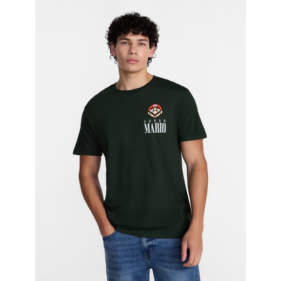 Super Mario 1985 Men's and Big Men's Graphic Tee with Short Sleeves, Sizes S-3XL