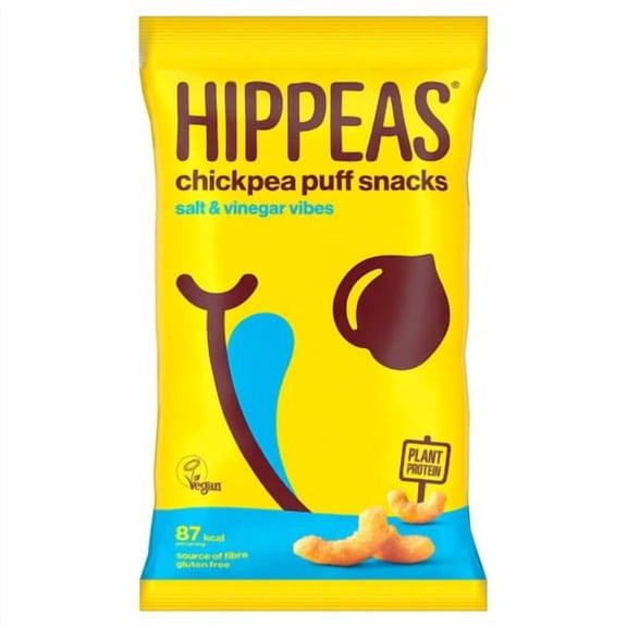 Hippeas Chickpea Puffs - Salt & Vinegar 78g, British Import (Pack of 6)