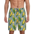 thumbnail image 3 of Lsque Corn On The Leaves Mens Sleep Pajama Shorts,Short Pajama Pants, Cotton Ultra-Soft Knit-4X-Large, 3 of 9