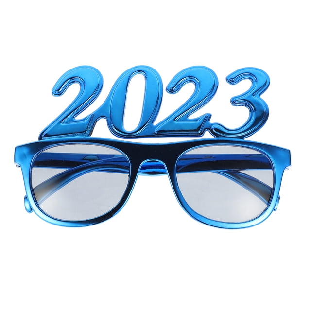 Shisuyan Simple Design Party Decor Eyeglasses Props Blue 1 Pair 5.5x5.1x3.4in