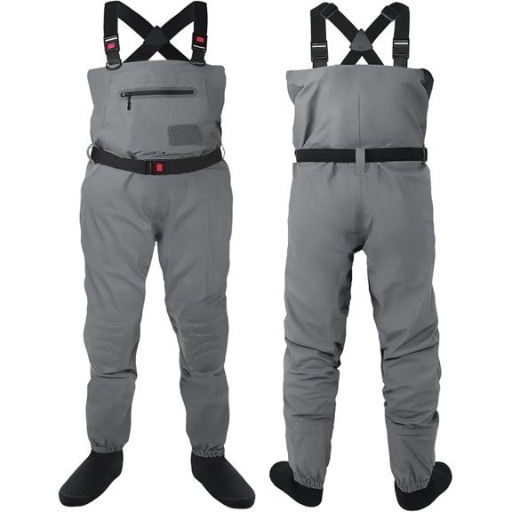 Breathable Waders for Men Women, Stocking Foot Waterproof Chest Waders, Lightweight Waders for Fly Fishing(S)