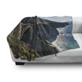thumbnail image 3 of Big Sur Soft Flannel Fleece Throw Blanket, Summer Landscape Photo of Bixby Creek Bridge on Pacific Coast Highway, Cozy Plush for Indoor and Outdoor Use, 60" x 80", Multicolor, by Ambesonne, 3 of 6