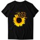 thumbnail image 5 of Puntoco Moda Mujer Causal Daisy Cuello redondo Blusa estampada Camiseta de manga corta Tops de verano Puntoco Puntoco-7278, 5 of 6