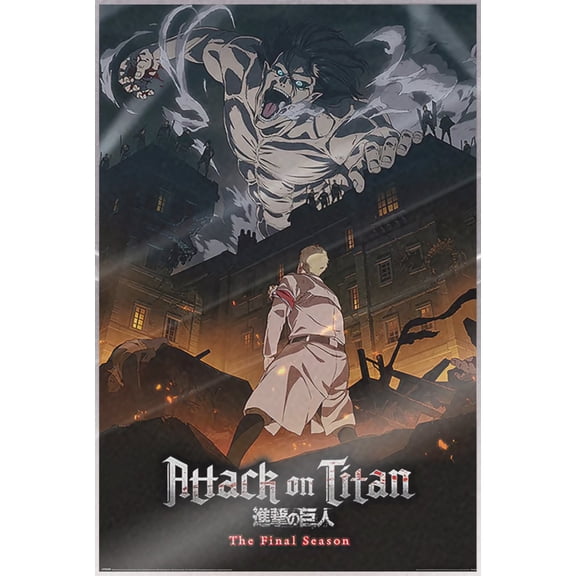 Attack On Titan - Season 4 - Manga Anime TV Show Poster (The Final Season - Regular Style - Eren Jaeger - Onslaught) (Size: 24" x 36") (Laminated Poster)