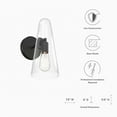 thumbnail image 6 of Beacon 1-Light Wall Sconce Clear Black, 6 of 7