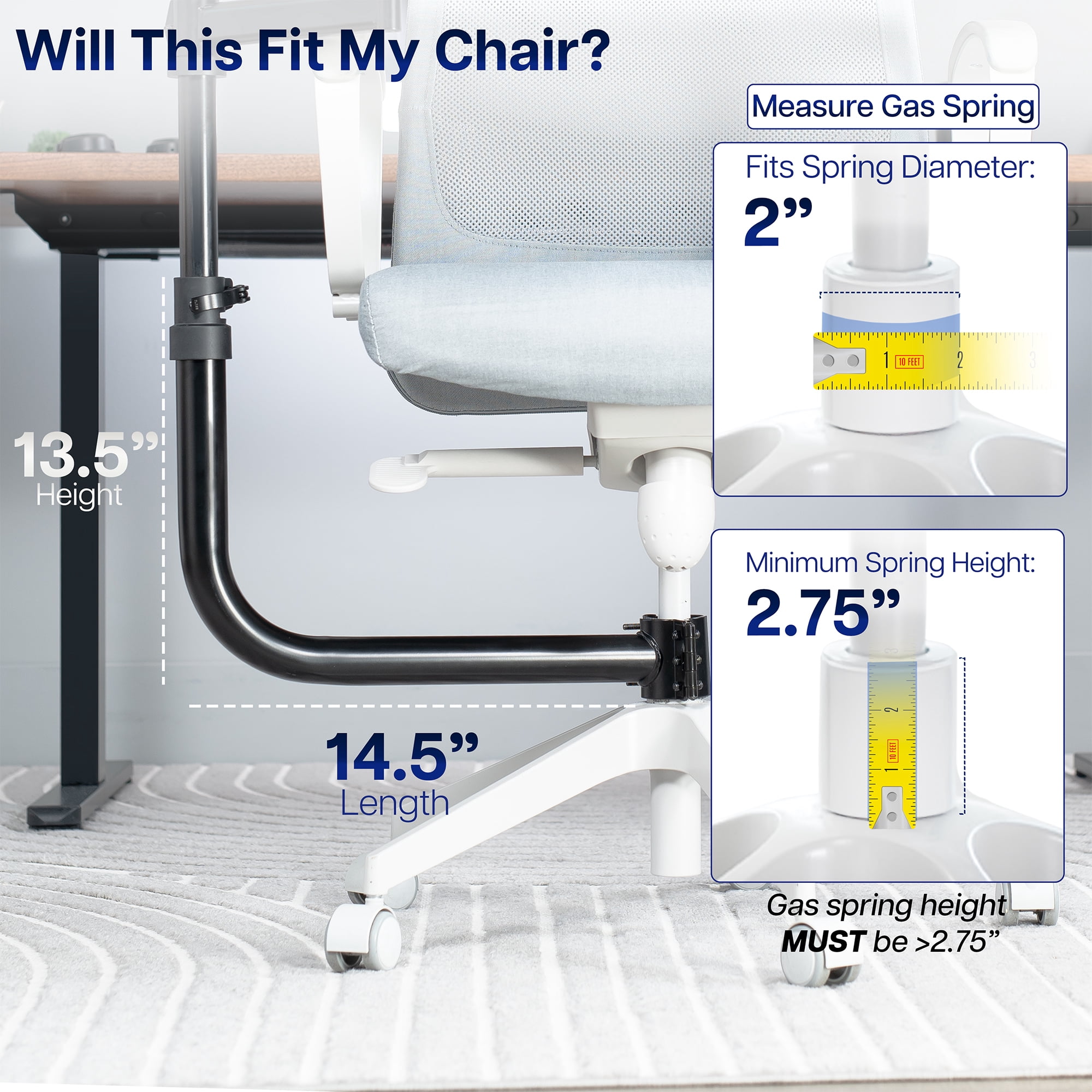 VIVO Premium Office Chair Mounted 26" x 12" Full Motion Keyboard and Mouse Tray
