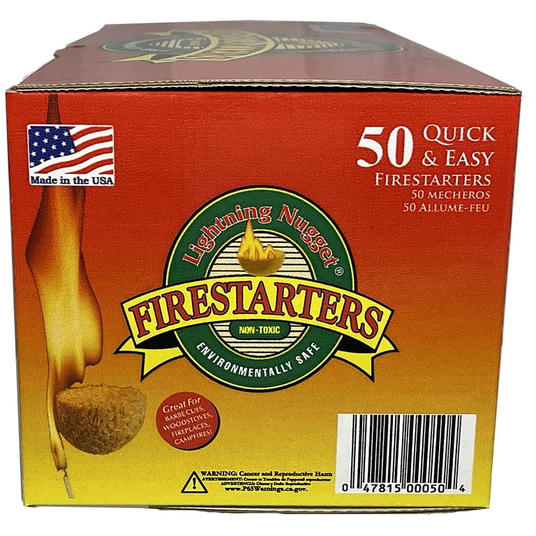 N50VBOX Firestarters 50 Count - Fire Starting Nuggets, Pine Scented