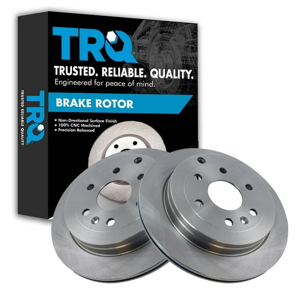TRQ Rear Brake Rotors Set Vented Fits Select 2008-2017 Buick Enclave 2009-2017 Chevrolet Traverse 2007-2016 GMC Acadia 2017 Acadia Limited 2007-2010 Saturn Outlook