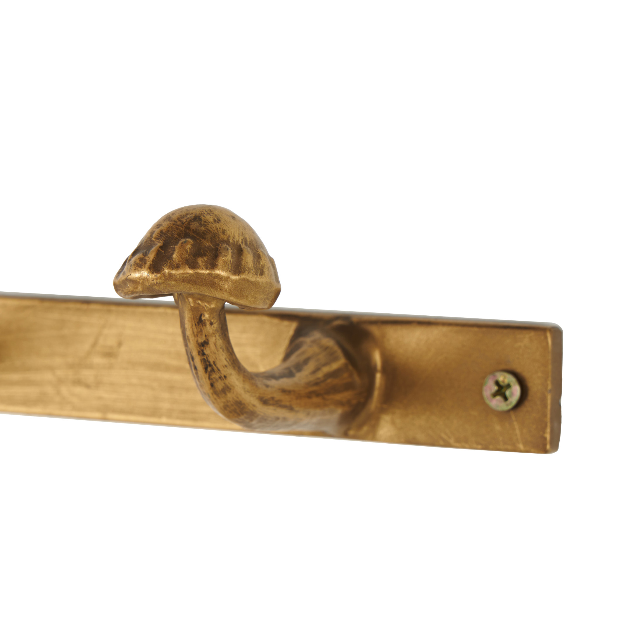 DecMode 23", 13"W Gold Metal 8 Hanger Mushroom Wall Hook, 2-Pieces