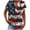 2-Blue, variant on SELONE Fourth of July Print Collared Shirts for Women Patriotic Pullover V Neck Short Sleeve Tops Festival Clothes