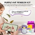thumbnail image 6 of Purple Penguin Crochet Kit for Beginners, DIY Crochet Animal Kit for Adults, Crochet Starter Kit , Valentines Handmade Gifts for Her Him, 6 of 12