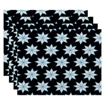 Simply Daisy 18" x 14" Christmas Stars 1 Geometric Print Placemats, Set of 4