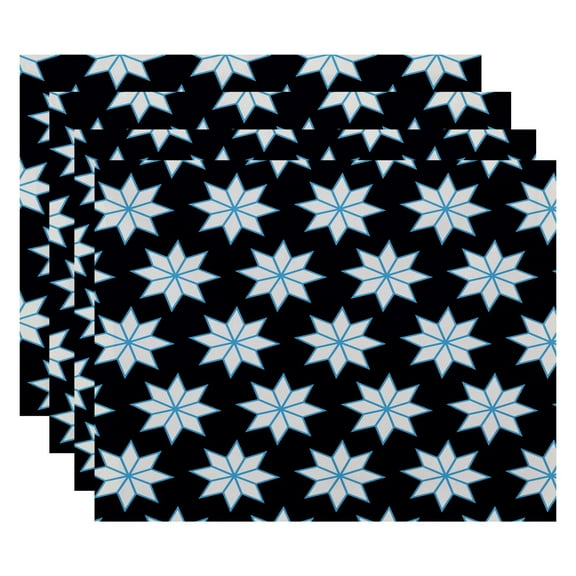 Simply Daisy 18" x 14" Christmas Stars 1 Geometric Print Placemats, Set of 4