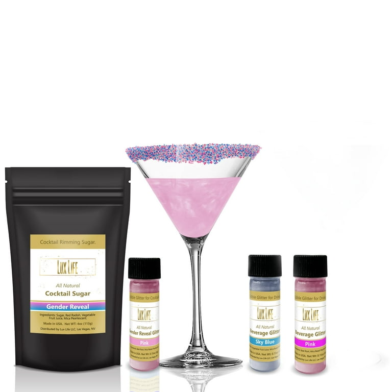 Lux Life USA Manufactured Gender Reveal Edible Glitter - 4g Blue and Pink  Edible Glitter - Kosher Certified & Food Grade Edible Glitter Dust - Edible  Glitter for Drinks, Cocktails 