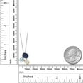 thumbnail image 4 of 925 Silver and 10K Yellow Gold Blue Sapphire Sky Blue Aquamarine and White Moissanite Pendant Necklace for Women (3.05 Cttw, Oval 8X6MM, 7X5MM and 6X4MM,  September Birthstone, with 18 inch Chain), 4 of 4
