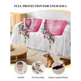 thumbnail image 4 of Valentines Day Couch Cover for 2 Cushion Sofa, Pink Love Hearts Roses Floral Farmhouse Washable Loveseat Sofa Covers Slipcover for Sectional Sofas L-Shaped, Couch Throw Cover 71"x118", 4 of 9