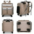 thumbnail image 5 of Wheeled Pet Carrier Backpack Pet Stroller, Travel Carrier, Car Seat for Dogs Cats Puppy, Comfort Cat(Dark Brown) Backpack Removable Rolling Wheels–Mesh Ventilation Windows, 5 of 7