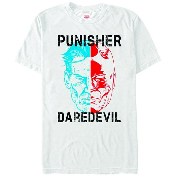 Men's Marvel The Punisher vs. Daredevil Profile  Graphic Tee White Medium