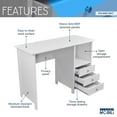 thumbnail image 3 of Techni Mobili Contemporary 3-Drawer Computer Desk, White, 3 of 11