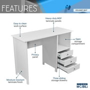 Techni Mobili Contemporary 3-Drawer Computer Desk, White