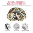 thumbnail image 4 of Exotic Train Pattern Shower Cap, Reusable Bath Hair Hat for all Hair Lengths Hair Cover with Elastic Band Double Waterproof Layers Bathing Hat, 4 of 5