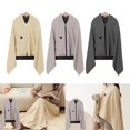 thumbnail image 4 of Usb Heated Blanket Shawl For Outdoor Use With Adjustable Heating Levels Beige yellow In English Mingyqi, 4 of 9