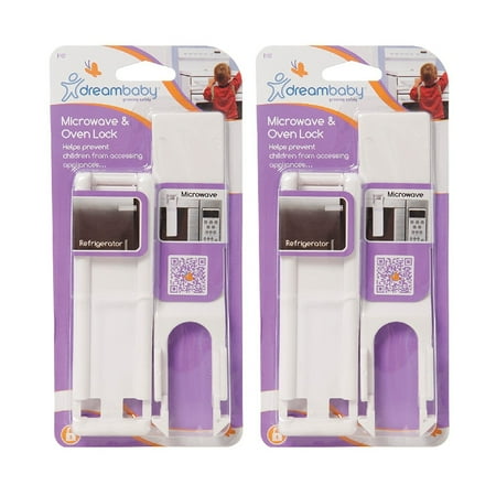 Dreambaby Microwave and Oven Lock Safety Adhesive, White, 2 Pack