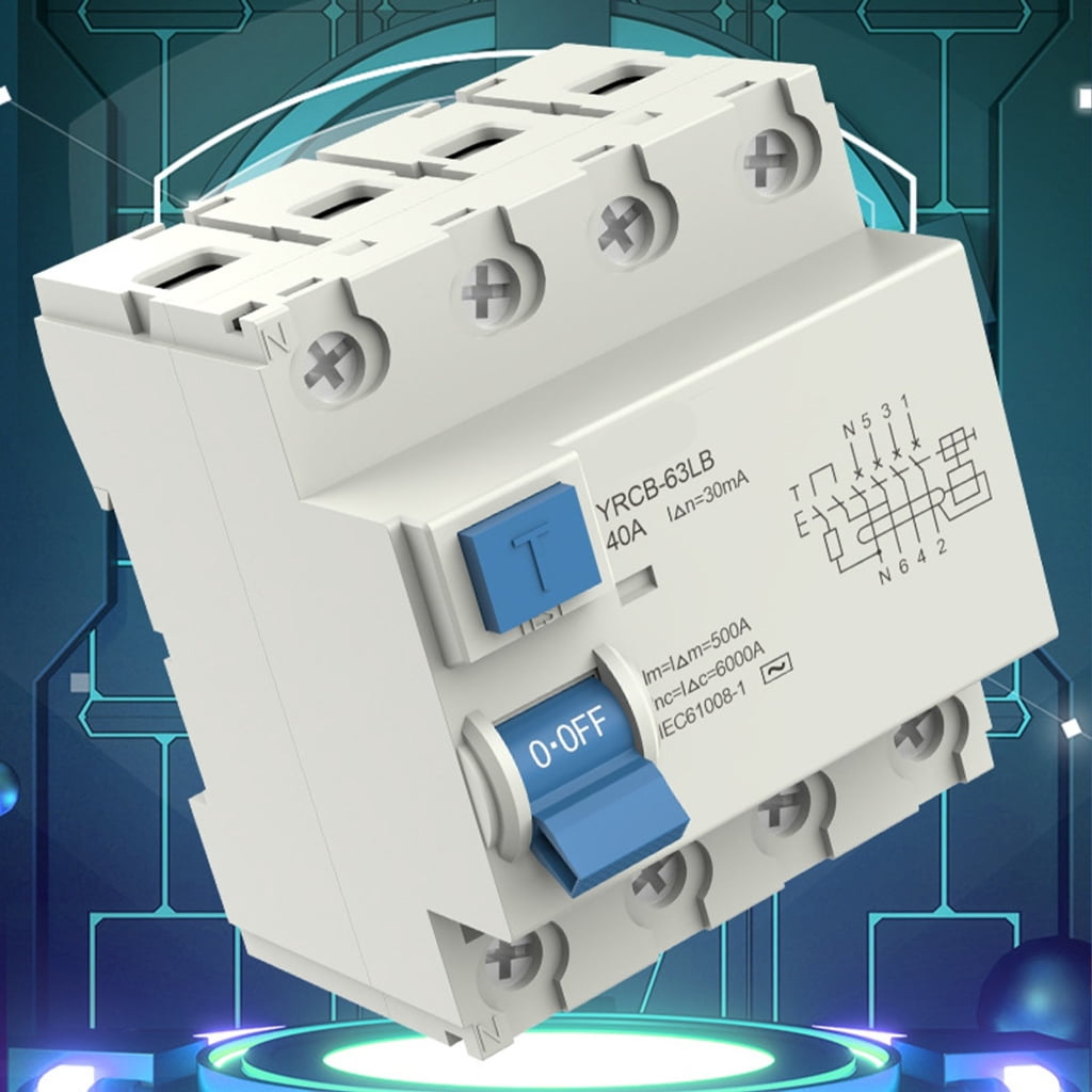 Electronic Residual Current Circuits Breaker Switches 4P 63A 30mA Styles A Din Rails Earth Leakage Current Breake
