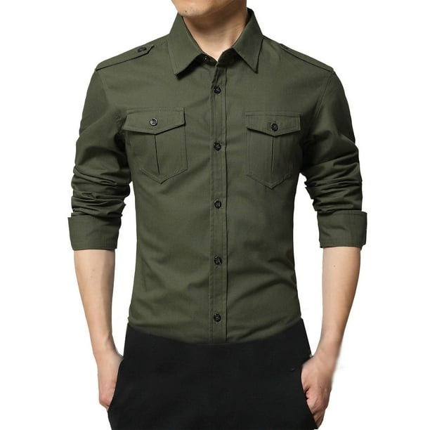 Ceisia Men's Winter Gift Casual Fashion Checkered Patchwork Long-Sleeve Button-Up Turndown Collar Outwear Jacket - Soft Breat hable Polyester Top