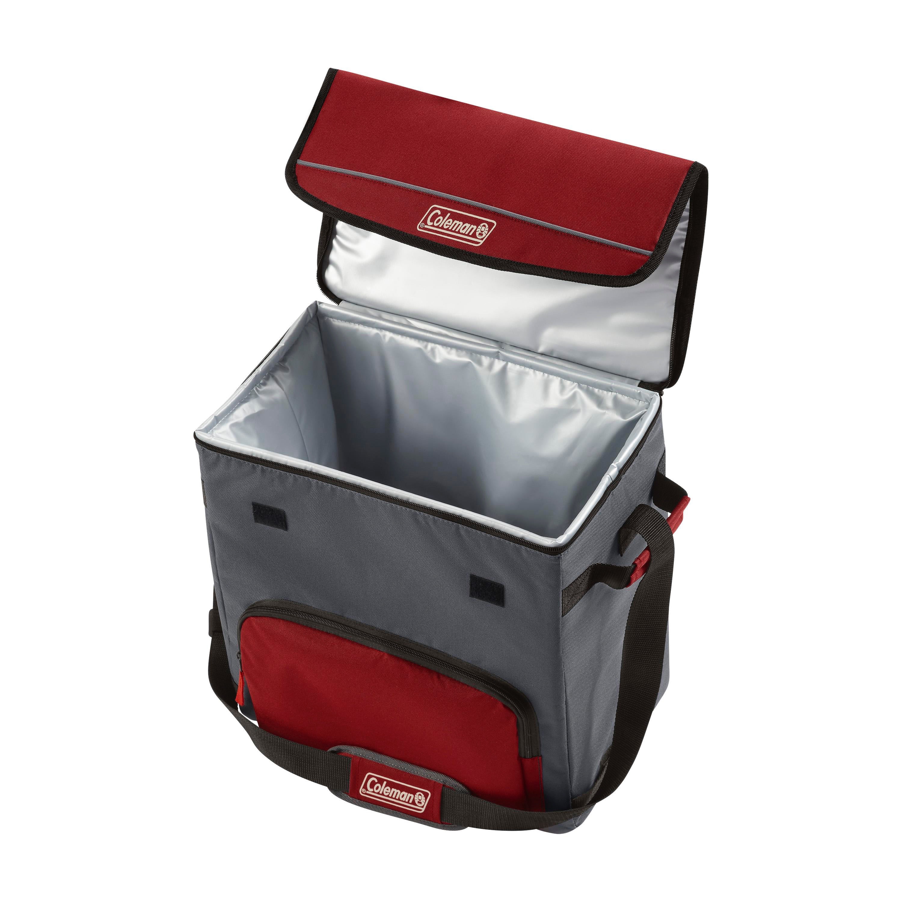 Coleman 9 Can Collapsible Soft Sided Cooler Bag, Red 