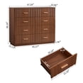 thumbnail image 5 of Wirrytor 8 Drawer Fluted Double Bedroom Dresser, Modern Chest of Drawers with Curved Sides, Large Capacity Closet Storage Cabinet, Walnut, 5 of 10