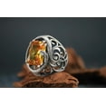 thumbnail image 2 of Roarsilver Timeless Elegance: Green Zircon Gemstone - Snake Detail-925 Sterling Silver Ring By Roar | 11, 2 of 5