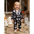 thumbnail image 5 of Cjfdfy Newborn Baby Girls Halloween Pajamas Long Sleeve Cartoon Print Fur Trim Toddler Loungewear Cute Ghost Letters Print Pajamas Closure Sleepwear, 5 of 9