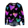 thumbnail image 3 of qucoqpe Valentine's Day Womens Tops Fashion Heart Printed Crew Neck Pullover Shirts Long Sleeve Sweatshirts, 3 of 5
