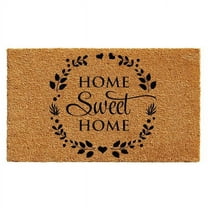 Calloway Mills 102251729 17 x 29 in. Sweet Wreath Rectangular Doormat, Natural & Black